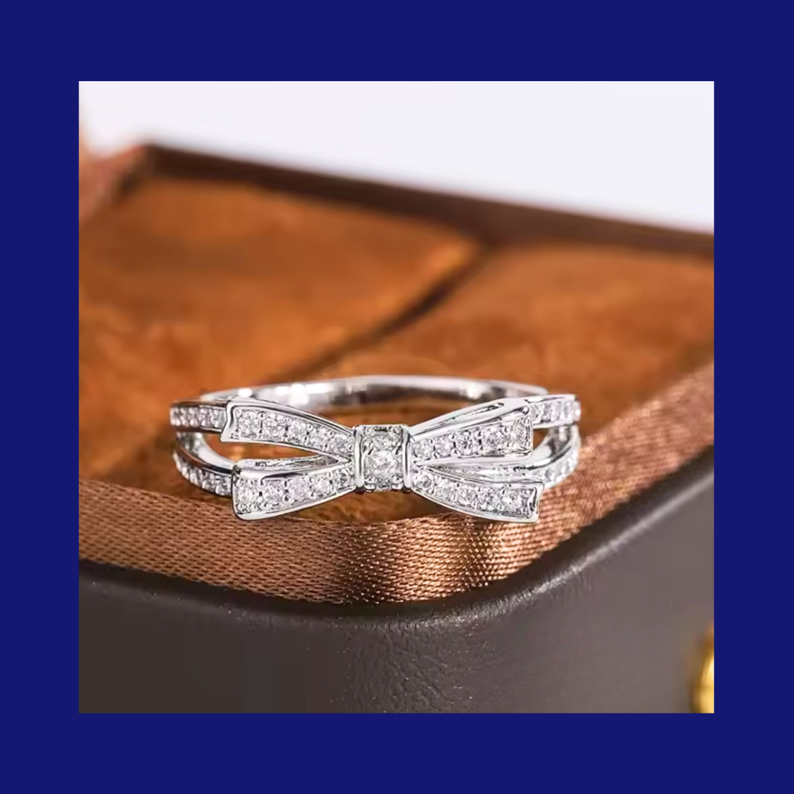 Anillo de Lazo doble Zirconias montadas en Plata .925