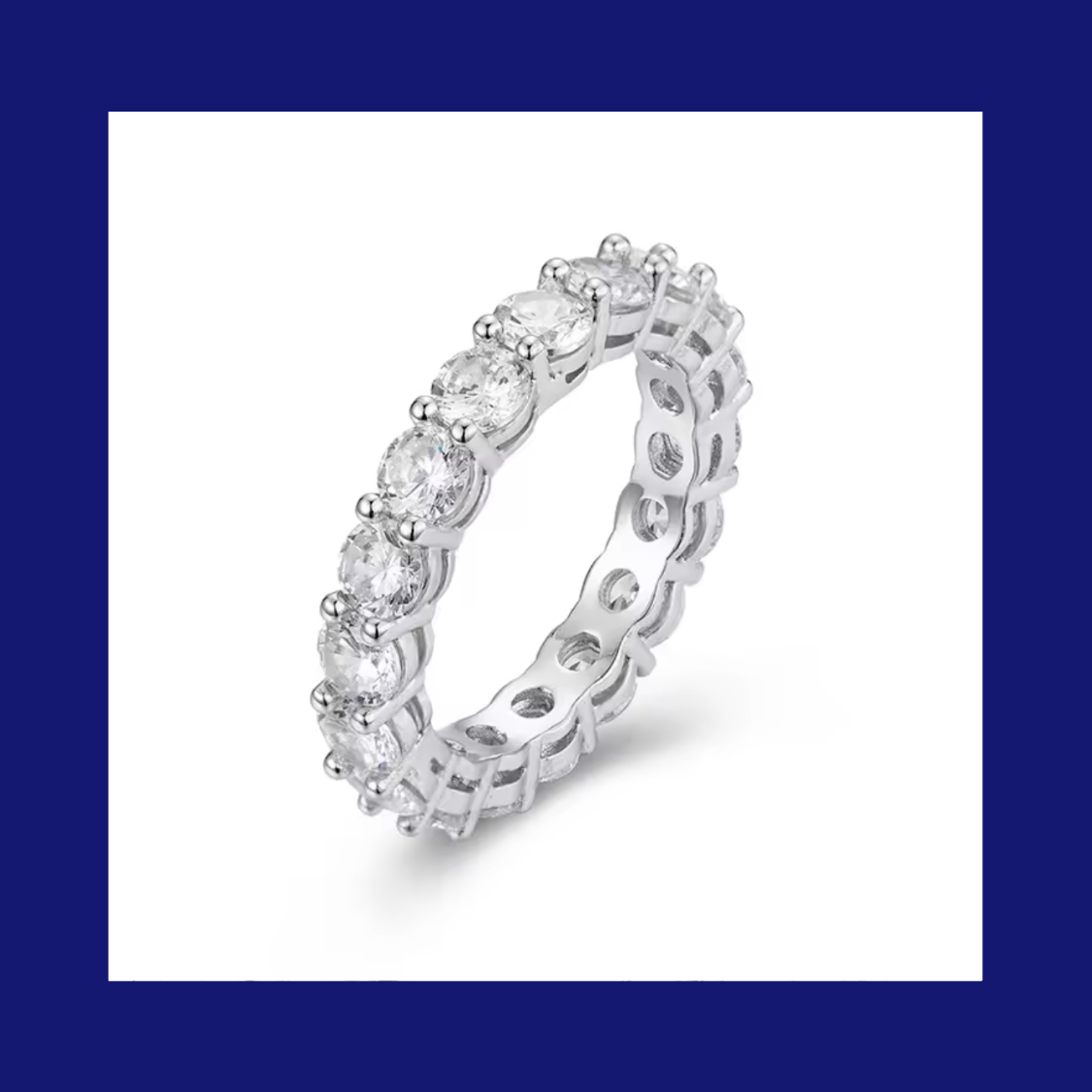 Churumbela de Plata con Zirconias Grosor 4mm