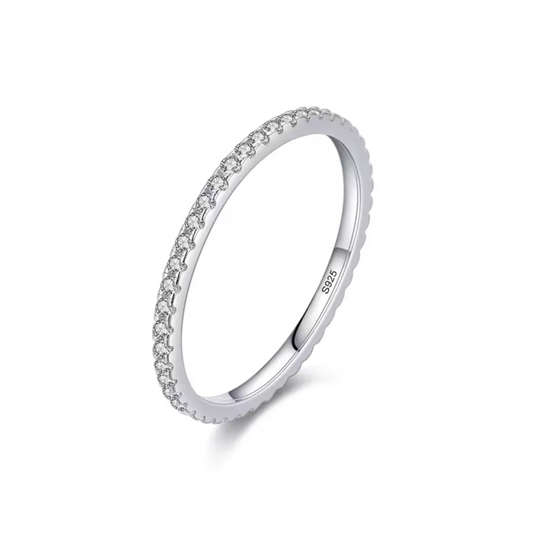 Churumbela Delgada de Plata .925 con Zirconias