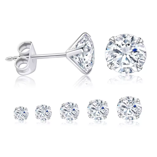 Arete Zirconia tamaño 2mm a 6mm en Acero Inoxidable