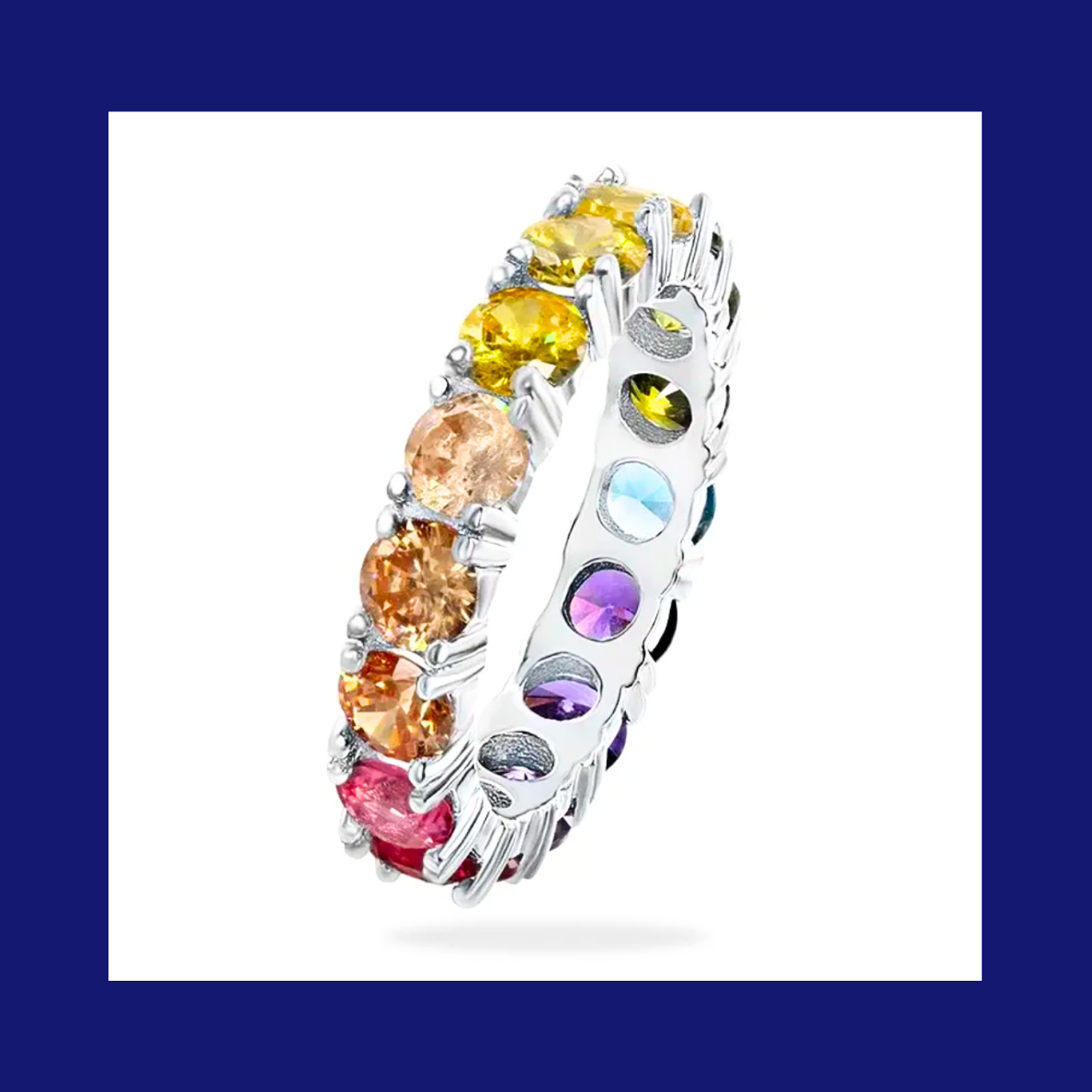 Anillo Zirconias Arcoiris