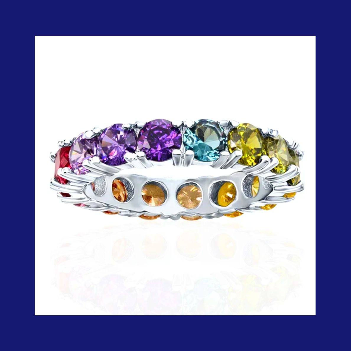 Anillo Zirconias Arcoiris