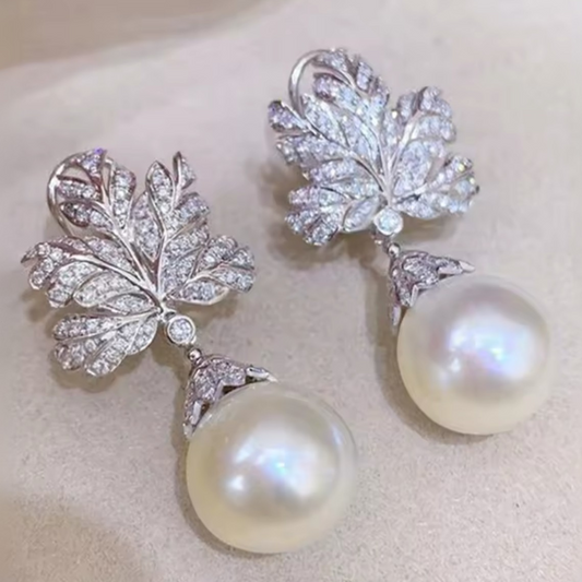 Aretes para fiesta de Zirconia y Perla estilo Vintage