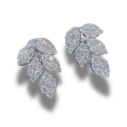 Aretes de hojas con Zirconias