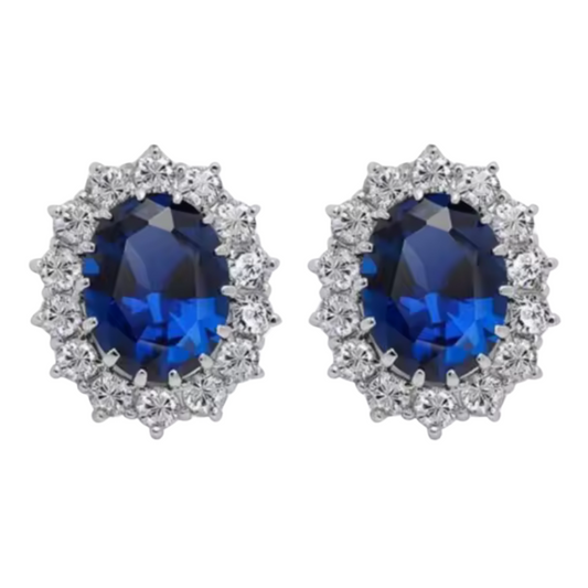 Aretes Zirconia Zafiro Mod. Kate Middleton