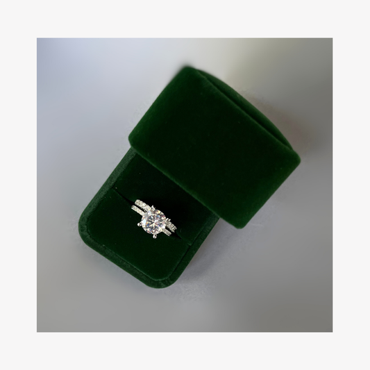 Juego de Anillo de compromiso y matrimonio de Zirconia