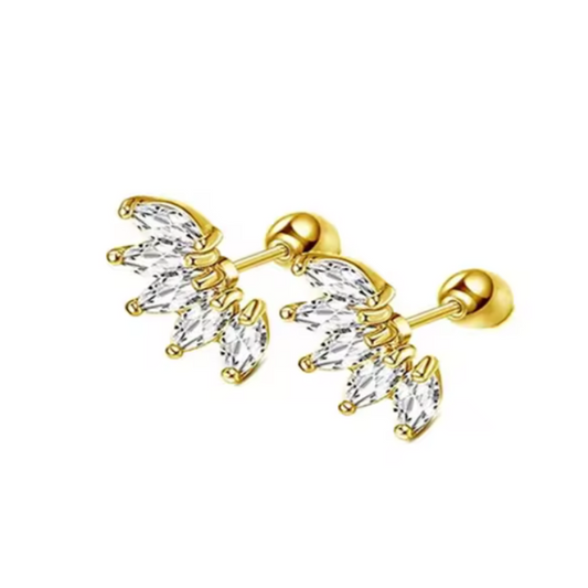 Aretes de Acero Inoxidable Color Oro